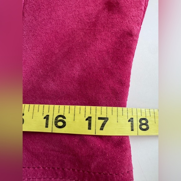 Vintage 90s Y2K Bernardo Red Leather Suede Moto Biker Zip Up Jacket PM - Picture 11 of 13